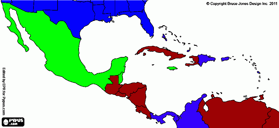 раскраска Центральная Америка 2020